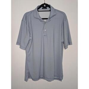 Turtleson Polo Shirt Mens Large Blue Geometric Knit Short Sleeve Golf Casual